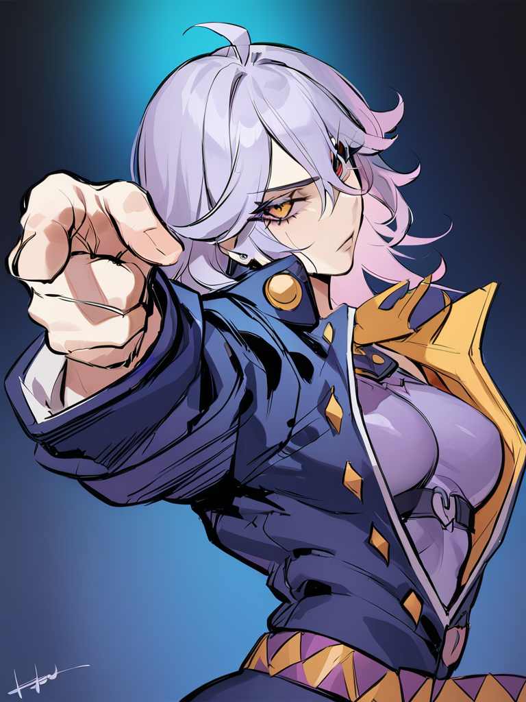 10102-2767009643-_lora_xl_jojo pose-000020_1_,jojo pose,solo,pointing at viewer,signature,looking at viewer,, masterpiece, best quality,.png